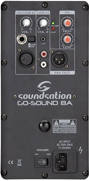 Reproduktor SOUNDSATION GO-SOUND 8A Možnosti pripojenia (porty)