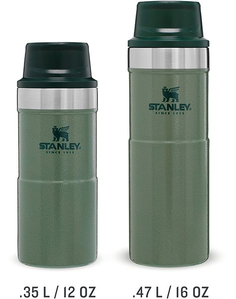 Thermal Mug STANLEY Single-handed Thermos Flask 470ml CLASSIC SERIES 2.0 green Screen