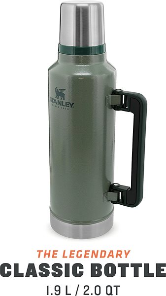 Thermos STANLEY Legendary Vacuum Flask 1.9l CLASSIC SERIES, green Features/technology