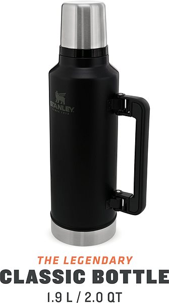 Thermos STANLEY Legendary Vacuum Flask 1.9l CLASSIC SERIES, matte black Features/technology