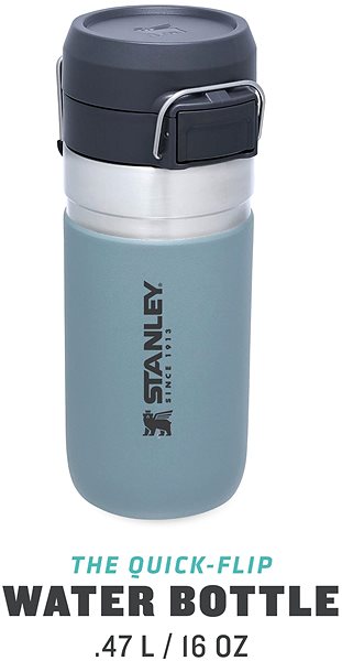 Fľaša na vodu Stanley Quick Flip vákuová fľaša 470 ml sivá svetlá ...