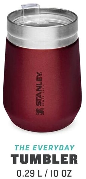 Thermal Mug STANLEY Adventure GO vacuum beverage cup 290 ml burgundy Screen