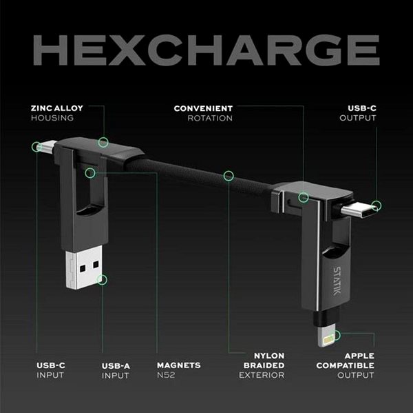 Stromkabel Statik HexCharge Universal-USB-Kabel ...