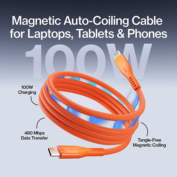 Data Cable Statik MagStack magnetic USB-C cable - orange (1m) ...