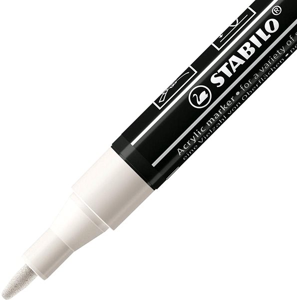 Marker STABILO FREE Acrylic T100 1 - 2 mm, white Features/technology