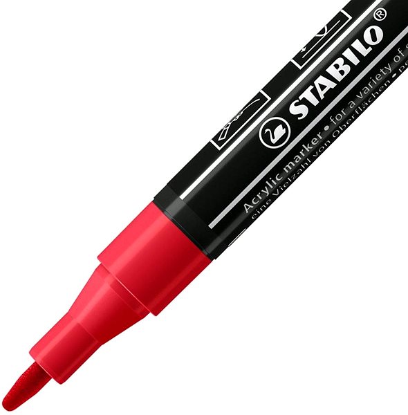 Marker STABILO FREE Acrylic T100 1 - 2 mm, crimson Features/technology