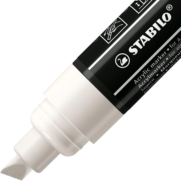 Marker STABILO FREE Acrylic T800C 4 - 10 mm, white Features/technology