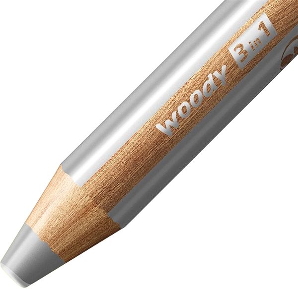 Színes ceruza STABILO woody 3 az 1-ben, színesceruzák, 18 szín, ceruzahegyezővel és ecsettel Jellemzők/technológia