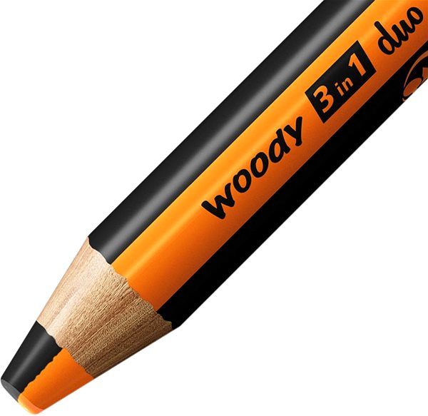Buntstifte STABILO woody 3in1 duo - zweifarbige Tinte - orange/schwarz ...