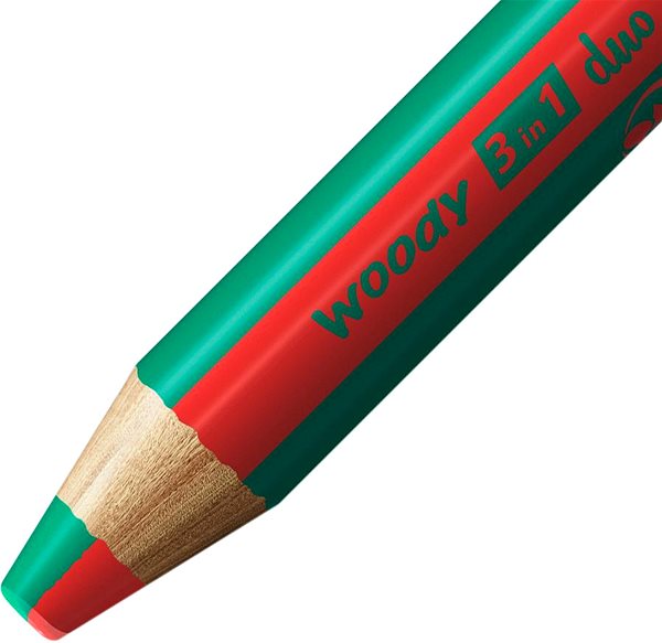 Színes ceruza STABILO woody 3in1 duo, dupla színű hegy, piros/sötétzöld ...