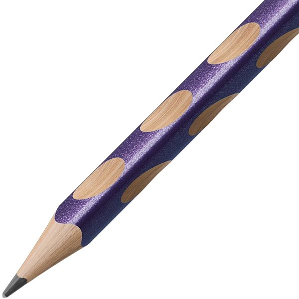 Ceruzka STABILO EASYgraph S Metallic Edition R HB, trojhranná, zelená/fialová – balenie 2 ks ...