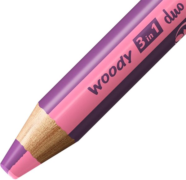 Színes ceruza STABILO woody 3in1 duo, dupla színű hegy, rózsaszín/erikaviolett ...