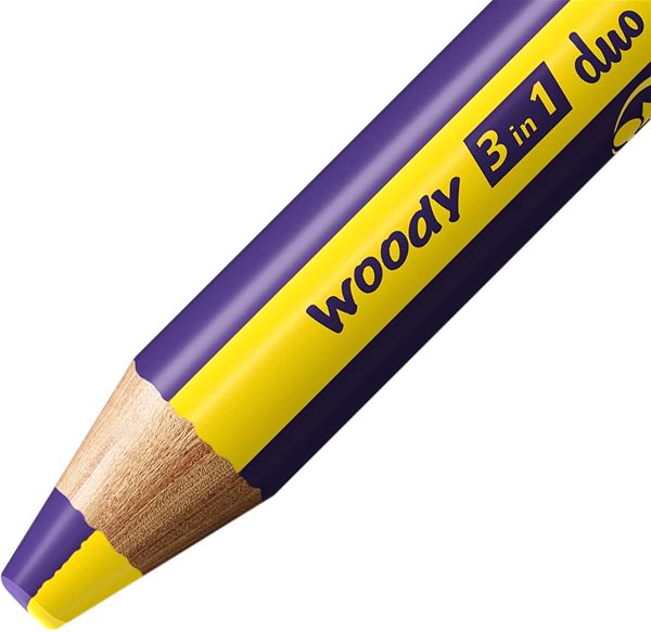Színes ceruza STABILO woody 3in1 duo, dupla színű hegy, sárga/lila ...