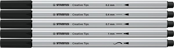 Tűfilc készlet STABILO Creative Tips ARTY - 5 darabos készlet (fekete) ...