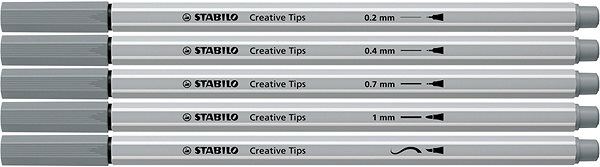 Tűfilc készlet STABILO Creative Tips ARTY - 10 darabos készlet (fekete és középszürke) ...