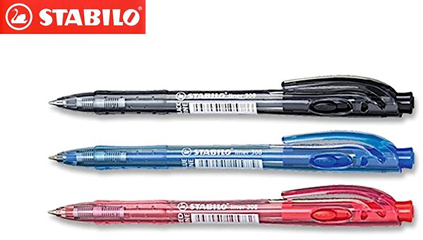Kugelschreiber STABILO Liner, 3x blau + blau, rot, schwarz ...