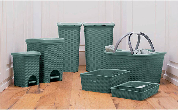 Rubbish Bin Stefanplast Elegance Pedal Bin made from Recycled Plastic 20L, Green-Grey ...