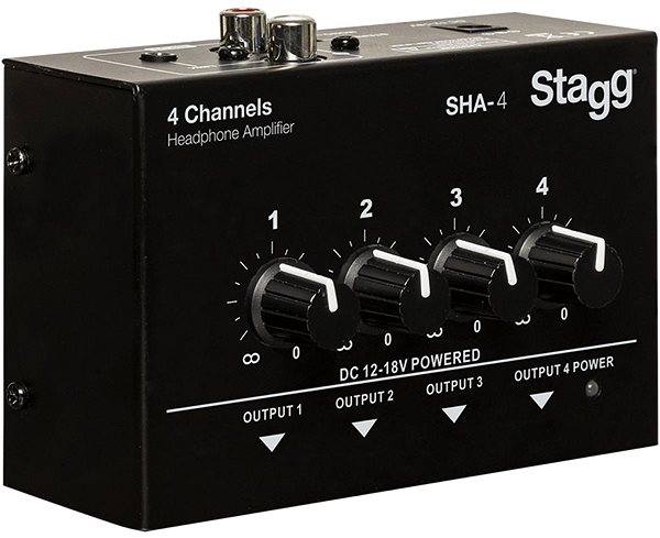 Sluchátkový zesilovač Stagg SHA-4, 4-kanálový sluchátkový předzesilovač ...