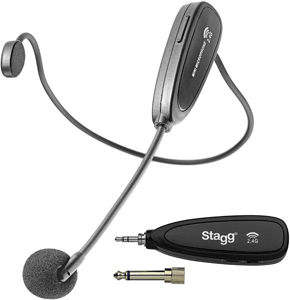 Mikrofón Stagg SUW 12H-BK bezdrôtová náhlavná mikrofónna súprava 24 GHz UHF ...