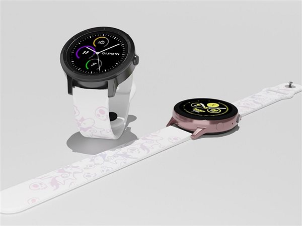 Remienok na hodinky Strapido vzorovaný na Quick release 20 mm, Unicorn Pink biely ...