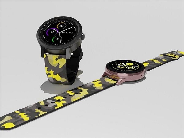 Remienok na hodinky Strapido vzorovaný pre Quick release 20 mm, Batman – Žlto-Čierny Znak ...