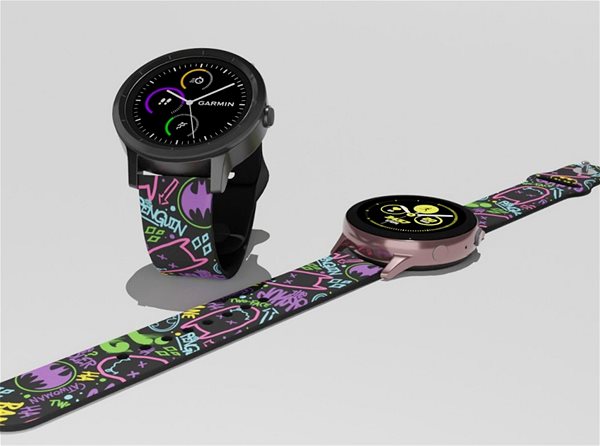 Remienok na hodinky Strapido vzorovaný pre Quick release 20 mm, Batman – Graffiti ...