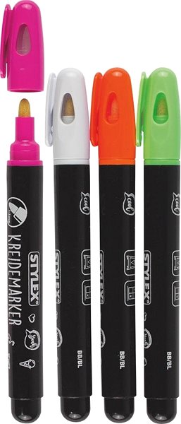 Stylex markers Chalk markers coloured .