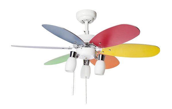 Fan Sulion Ceiling fan with light Tones 072645, white and multicoloured ...