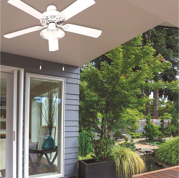 Fan Sulion Ceiling fan with light (IP23) Lincoln 075120, white ...