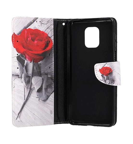Puzdro na mobil TopQ Puzdro Xiaomi Redmi Note 9 Pre knižkové Červená ruža 59931 ...