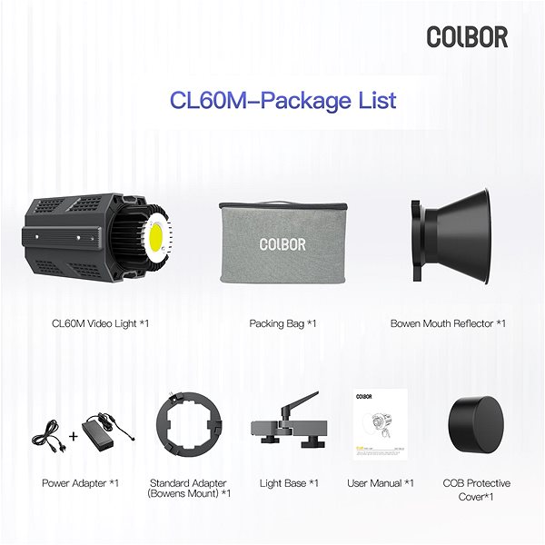 Stúdió lámpa Colbor CL60M videó LED lámpa ...