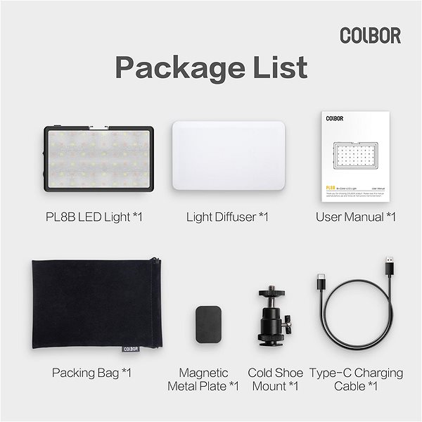 Stúdió lámpa Colbor PL8B Bi-color LED videolámpa ...