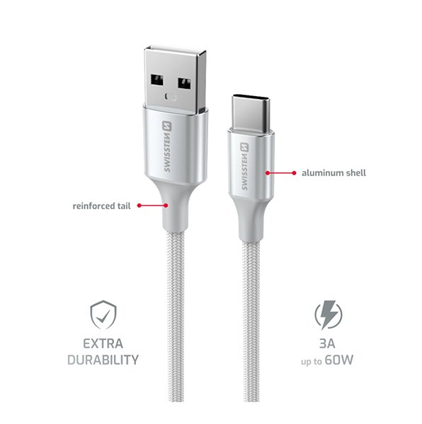 Data Cable Swissten Data Cable Textile Ii USB / USB-C 1.5m white ...