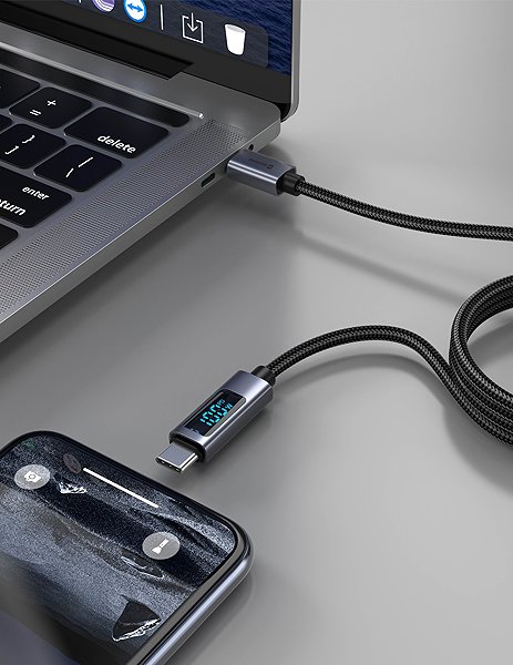 Data Cable Swissten LCD cable USB-C/USB-C 1m ...