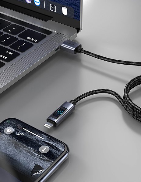 Data Cable Swissten LCD cable USB-A/Lightning 1.5m ...