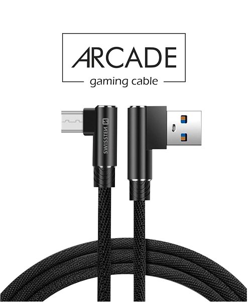 Dátový kábel Swissten Arcade textilný dátový kábel USB/microUSB 1.2 m čierny ...