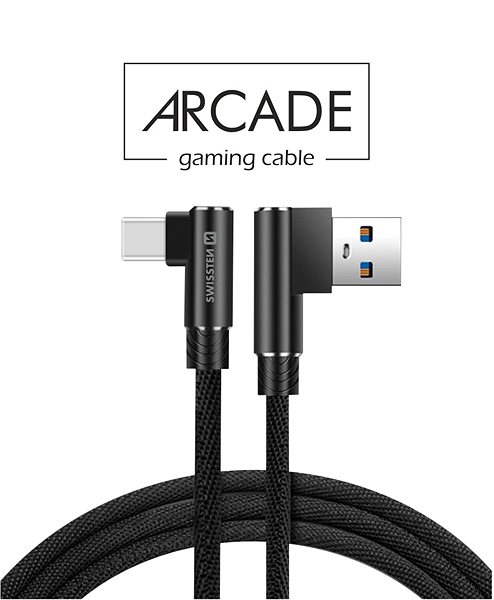 Dátový kábel Swissten Arcade textilný dátový kábel USB/USB-C 1.2 m čierny ...