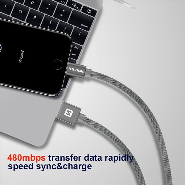 Dátový kábel Swissten textilný dátový kábel USB-C 0,2 m sivý Možnosti pripojenia (porty)