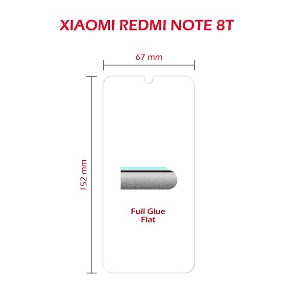 Üvegfólia Swissten Xiaomi Redmi Note 8T üvegfólia Műszaki vázlat