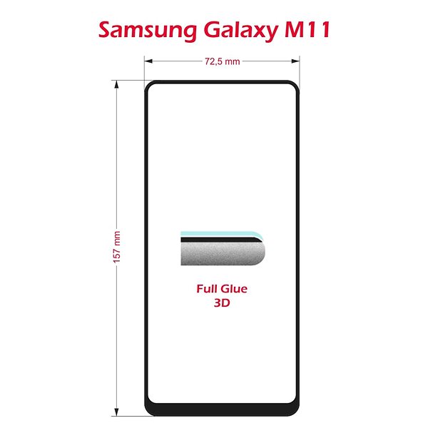 Üvegfólia Swissten Full Glue pro Samsung M115 Galaxy M11 3D üvegfólia - fekete ...