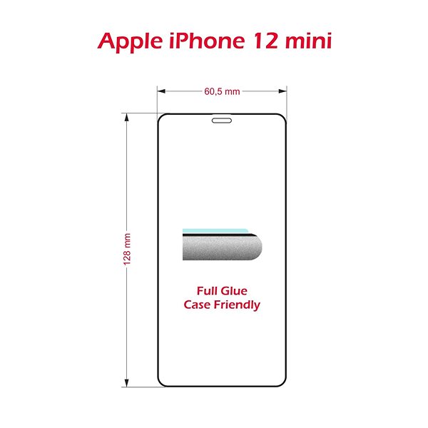 Glass Screen Protector Swissten Case Friendly for iPhone 12 Mini Technical draft
