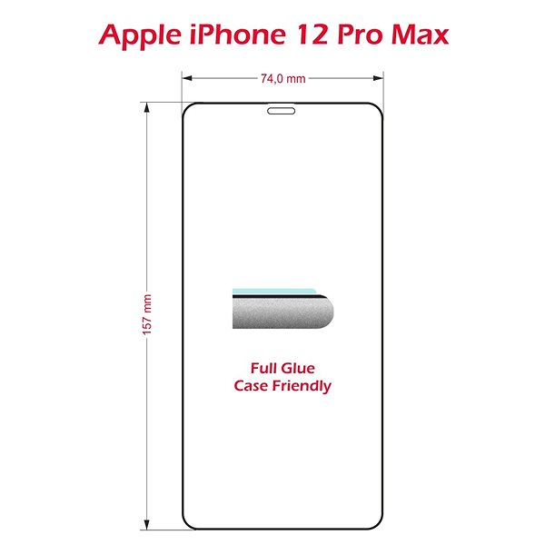 Glass Screen Protector Swissten Case Friendly for iPhone 12 Pro Max Technical draft