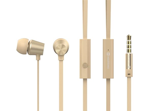 Headphones Swissten Earbuds Dynamic YS500, Gold Connectivity (ports)