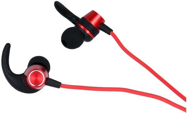 Wireless Headphones Swissten Active Red Lateral view