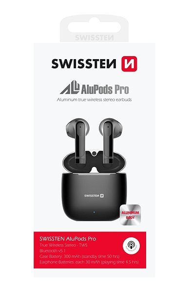 Bezdrôtové slúchadlá Swissten Bluetooth TWS slúchadlá Alupods Pro ...