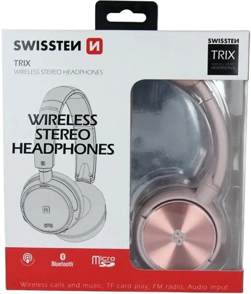 Bezdrátová sluchátka Swissten Trix růžová Obal/krabička