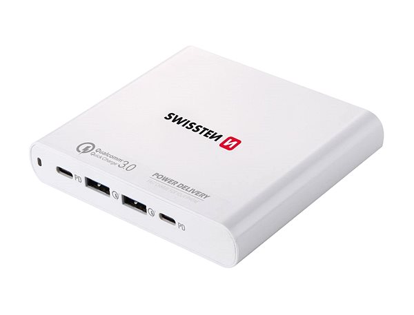 Ladegerät Swissten Ladegerät für Laptops 87 Watt - 2 x USB - 2 x USB-C ...