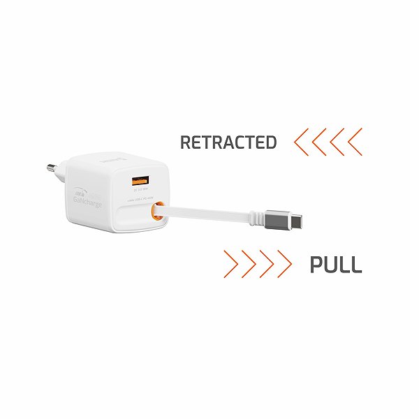 Wall Charger Swissten SlideCharge GaN 45W, White ...