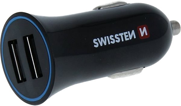 Car Charger Swissten Adapter 2.4A + Lightning Cable 1.2m Lateral view