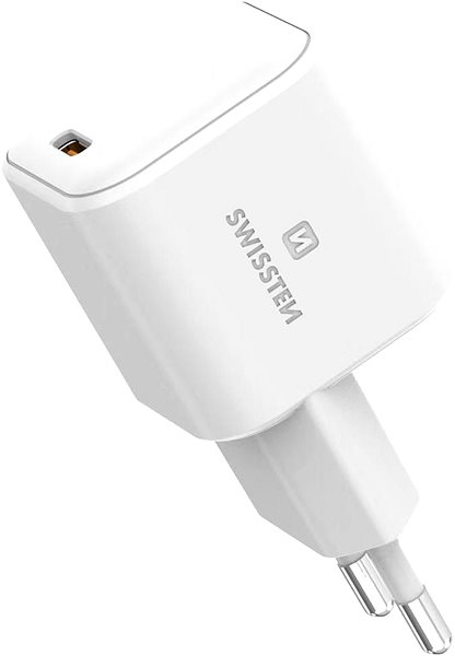 Töltő adapter Swissten GaN 1x USB-C 45W Power Delivery, fehér ...